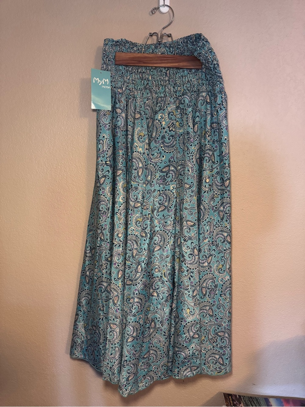 MyM Moda- Teal Paisley Wide Leg Pants - Women’s